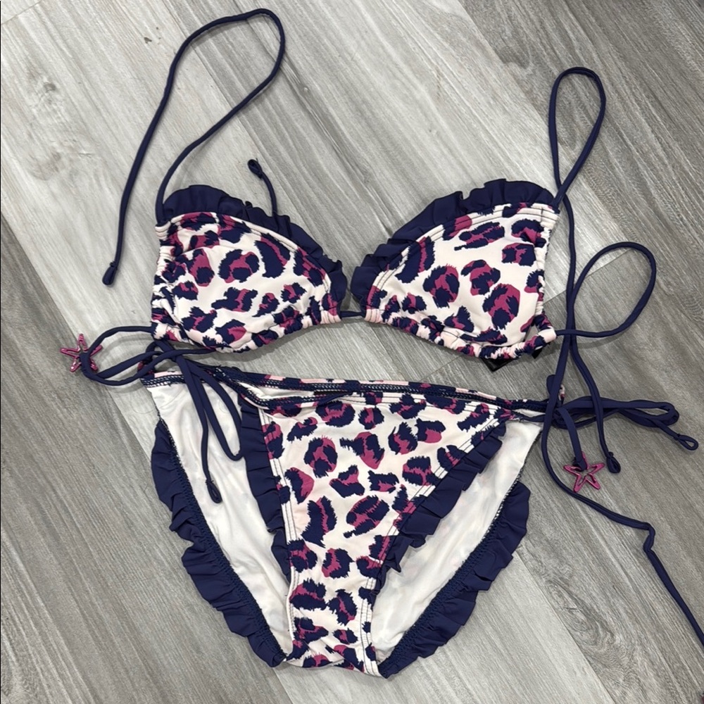 Marc by Marc Jacobs Leopard Print Bikini with Ruffle Trim